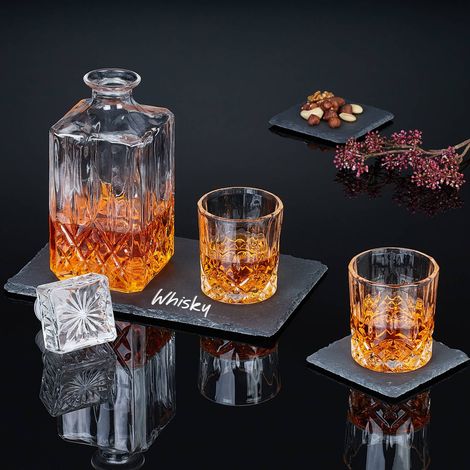Schieferuntersetzer 16er set 10x10 cm quadratisch