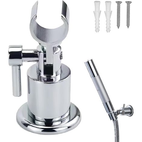 Support de Pommeau de Douche en Réglable à 180 Degrés, Compatible avec la Plupart des Pommeaux de Douche,Avec vis et tournevis (1/5)