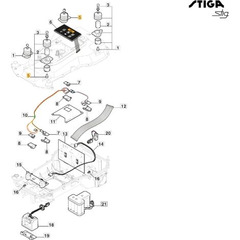 ORIGINAL STIGA Rasentraktor Mähwerk Stoßdämpfer Montage Stig 381394801/0