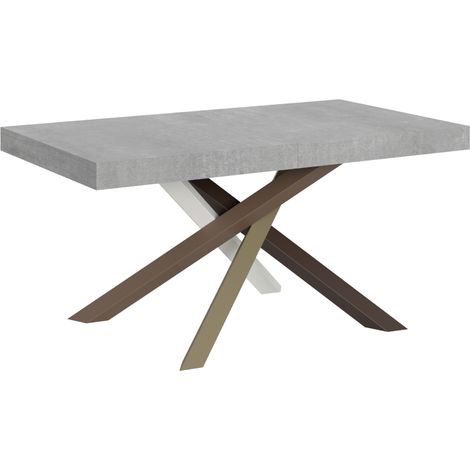 Tavolo allungabile 160/420x90 cm Volantis cemento gambe multicolore 4/C