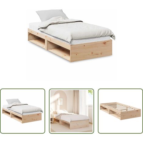 Holzbett - Tagesbett mit Matratze 90x190 cm Massivholz Kiefer (1/5)
