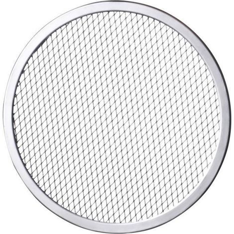 Grille à pizza ronde, grille en aluminium, plaque de cuisson antiadhésive, plaque à pizza sans soudure pour restaurants-25cm (1/2)