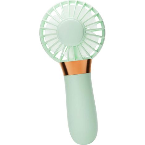 Mini ventilateur portable rechargeable USB, ventilateur de maquillage et de bureau 3 vitesses, autonomie 2 à 7 heures, ventilateur compact pour usage personnel, chambre, voyage, maquillage, vert (1/5)