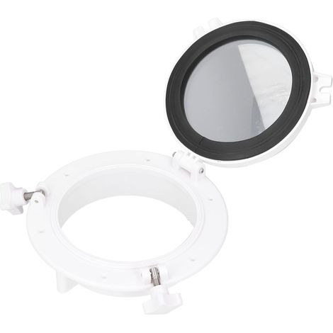 Hublot rond 8 pouces en verre trempé, fenêtre de hublot universelle blanc pour camping-car, bateau, yacht (1/5)