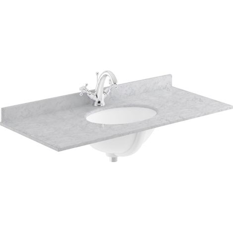 1000 Rectangle Marble Top/Basin 1TH