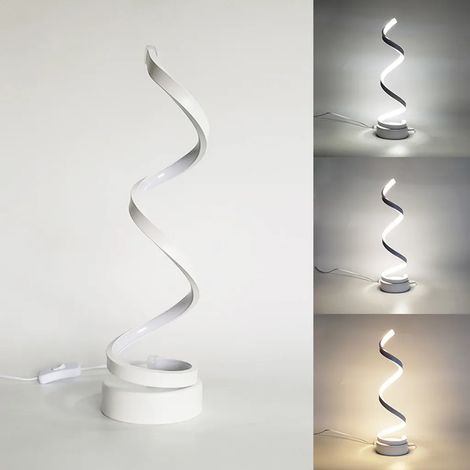 Tischleuchte, Nachttischlampe, modernes Spiraldesign, Touch-Dimmer, warmweißes Licht, stufenlose Helligkeitsregelung (1/5)