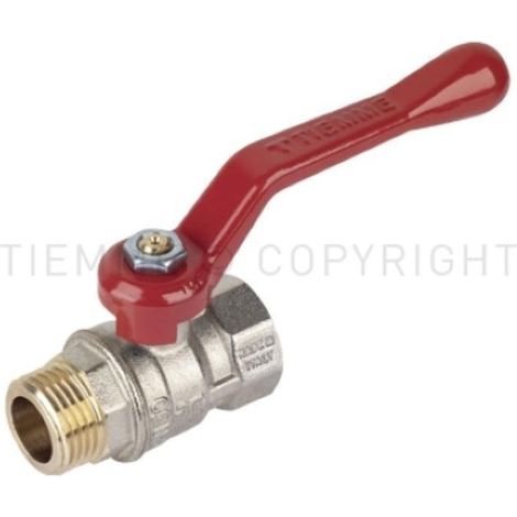 Valvola a sfera maschio femmina ottone 1 1/2 leva alluminio tiemme 2360029