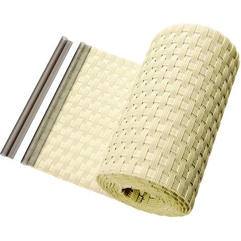 Sichtschutz Sichtschutzstreifen Zaunblende aus PE-Rattan in beige (1/4)