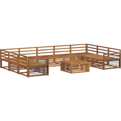Sofa Sets 10 pcs Natural Solid Acacia Wood vidaXL (1/5)