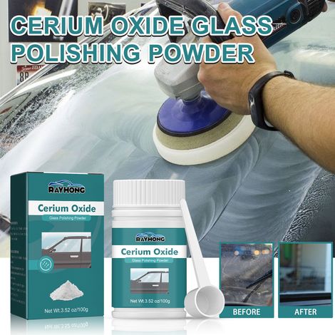 Glaskratzreinigungspulver für Autokratzer, Windschutzscheibenentfeuchtung und Ölentfernung – 100 g + Löffel -- BIEMMEDUE (1/5)