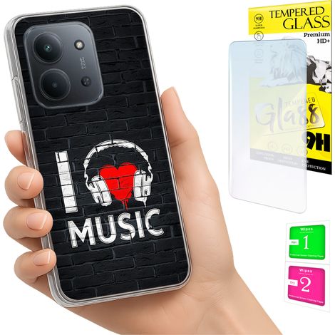 Custodia per Xiaomi Redmi 15C 4G 171mm, cover posteriore con vetro 9H. (1/5)