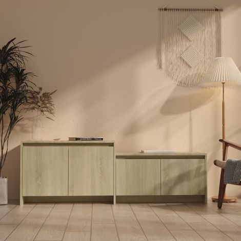 Meuble TV Chêne Sonoma 146,5x35x50 (1/5)