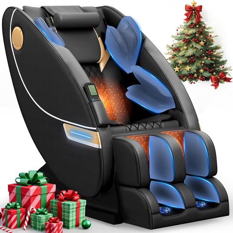 Fauteuil de massage complet de type capsule, fauteuil de massage électrique à usage domestique, équipé de 14 points de massage et de 8 coussins gonflables, avec fonction de massage des pieds, noir