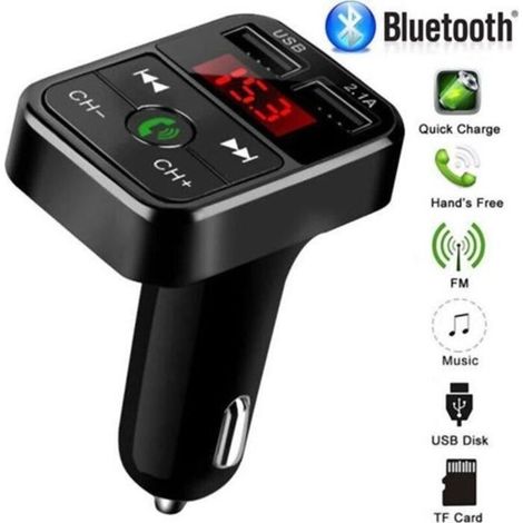 Bluetooth FM Transmitter for Car Wireless Radio Adapter USB Charger MP3 Player BLACK (1/4)