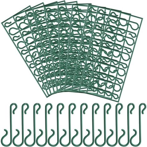 (100PCS) Crochets d'arbre de No毛l Vert Crochet de No毛l Mini Cintres pour Sapin de No毛l, Guirlande de No毛l, Vigne de No毛l (1/5)