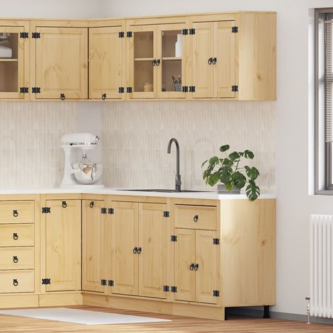 Cabinet SKI 4 pcs Honey Brown Solid Pine Wood vidaXL (1/5)