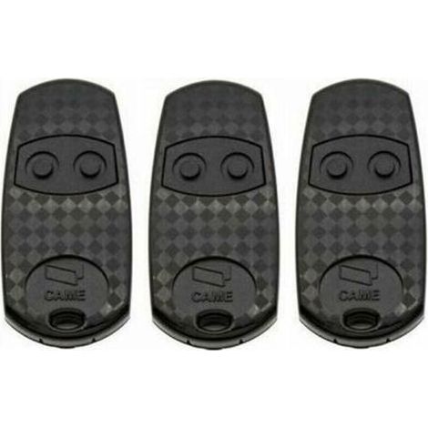 Lot de 3 télécommandes portail CAME TOP432EV 433,92 MHz 2 touches, compatible tous récepteurs marque CAME, taille 68x12x32 mm (1/3)