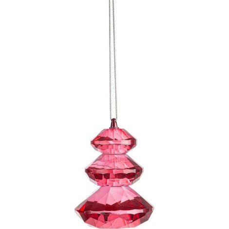 ADDOBBO ALBERO CRISTALLO ROSSO TRASPARENTE D4X5,8H ELDRID