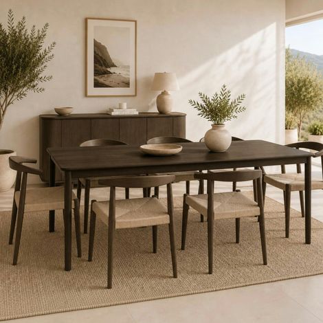 Table à manger moderne en chêne brun 220 cm LOREN (1/5)