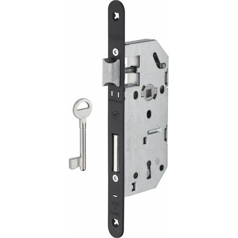 Thirard – Serrure encastrable monomax nf pour porte d'intérieur – Mécanisme à 2 tours – Coffre en acier embouti – Gâche plate incluse (1/2)