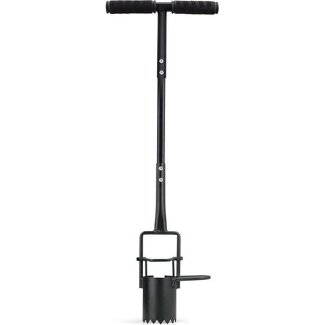 Strumento per piantare bulbi in acciaio al carbonio, strumenti per piantare semi con manico lungo, aeratore per prato, trapiantatore di bulbi da giardino per scavare buche (1/4)