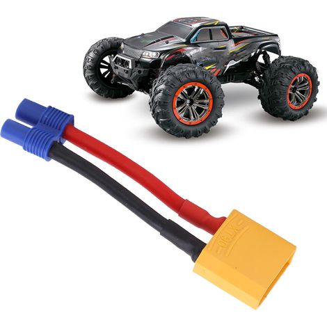 Câble de connexion XT90 femelle vers EC3 mâle, embouts réutilisables, coque sécurisée 12AWG, longueur 94mm/3.7 pouces, pour voiture RC et modélisme. (1/5)
