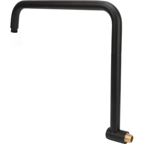 Rallonge de pommeau de douche avec bride, bras de douche en forme de S, fixation murale, flexible de douche pivotant en acier inoxydable pour salle de bain, noir (1/5)
