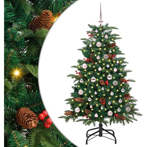 Künstlicher Weihnachtsbaum mit 150 LEDs mit Ständer Grün 150 cm
