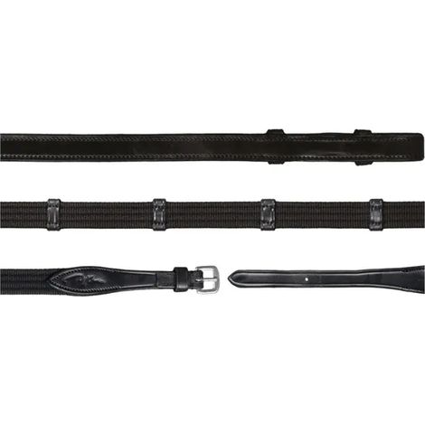 Riendas dyon 5/8 cuero negro 9 lazos doma