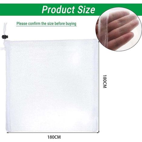 (180 x 180 cm) Rete anti-insetti e anti-uccelli con cerniera, rete da giardino per proteggere piante, frutti e fiori dagli insetti che si nutrono di insetti. (1/4)