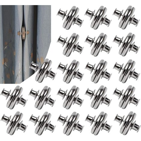 Filiyano-20 paires de pinces magnétiques pour rideaux d'intérieur et d'extérieur - Empêchent les fuites de lumière, poids robustes pour pergola, patio (1/5)