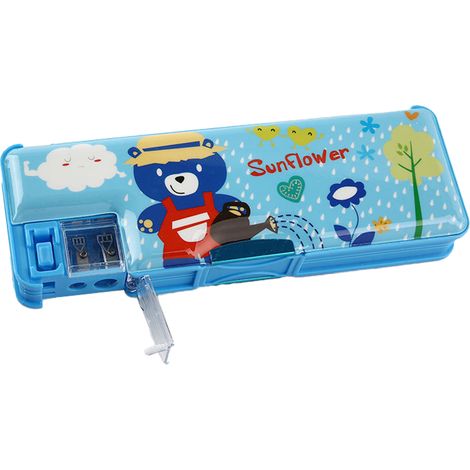 Boite A Crayons - Boite De Rangement Pour Stylos Et Crayons - Avec Affutage Integré Et Fermeture Magnetique - Pour Enfants - 1 Piece (1/5)
