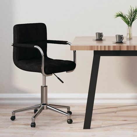 vidaXL Silla de oficina giratoria de tela negra (1/5)