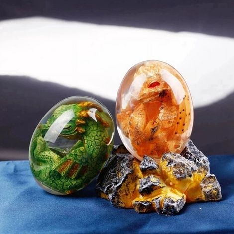 Oeuf De Dragon En Résine - Sculpture Décorative Maison Bureau Collection - Idée Cadeau Enfant Adulte - 1 Pièce (1/5)