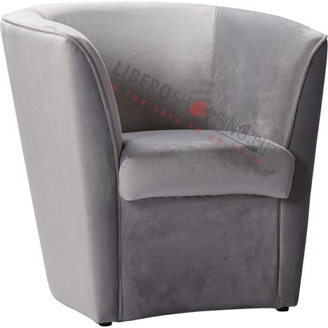 Poltrona in velluto Grigio per camera da letto ufficio (1/5)