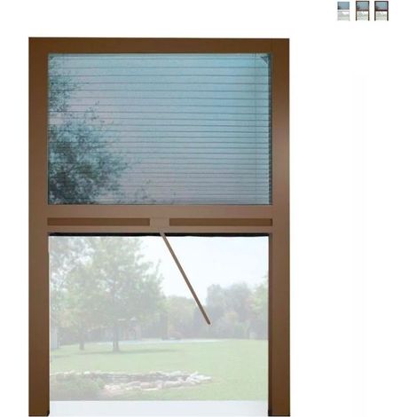 Mosquitera plisada en kit ajustable universal Melodías para ventana vertical 160x160 bronce (1/5)