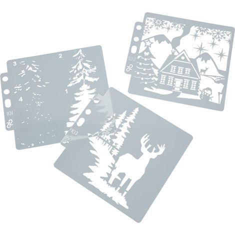 9 pochoirs de Noël à faire soi-même, motifs mignons et ajourés, pour scrapbooking et loisirs créatifs. (1/5)