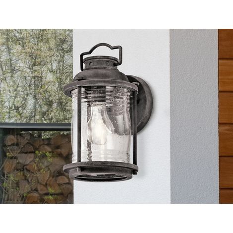 LED Industrial Wandlaterne für Innen & Außen, Anthrazit Höhe 28cm (1/5)