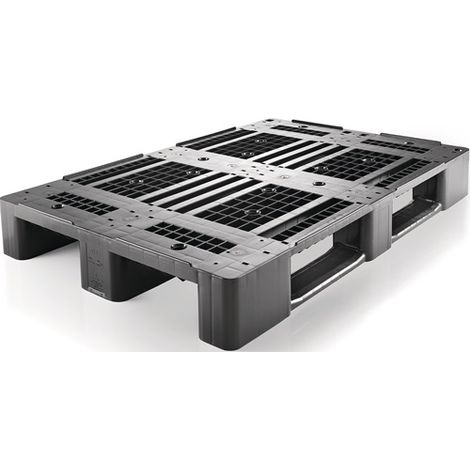CRAEMER Kunststoffpalette L1200xB800xH150mm 3Kufen durchbrochen m.Rand HD-PE - 83360201 (1/3)