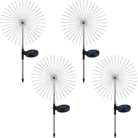 Wasserdichte Solar-Gartenleuchten, Feuerwerksmotiv, Löwenzahn, 90 LEDs, 4 Farben, 4 Modi, Außendekoration