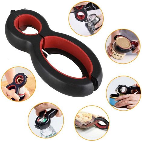 2, 1 pièce 6 en 1 bouteille, canette, soda et pot, vin bière couvercle Twist Off Jar Opener Claw C économie d'effort (1/5)