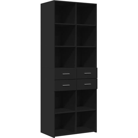 Buffet credenza cassettiera mobile contenitore organizer cucina soggiorno soggiorno alto 70 x 42,5 x 185 cm multistrato nero 020035127