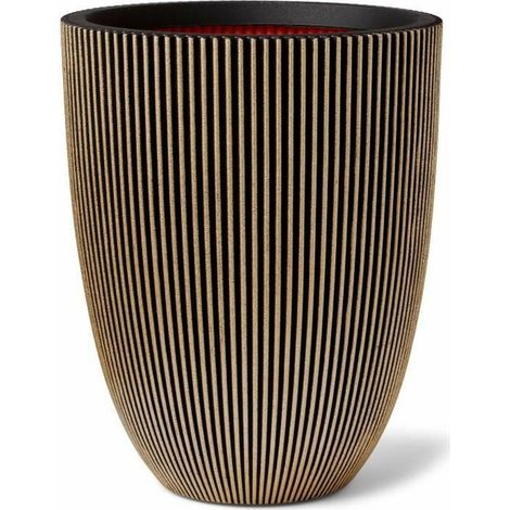 Capi Europe Groove Vase Schwarz und Gold 34 cm