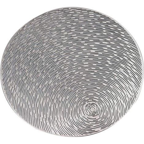 Sets de table, lot de 4 sets de table ronds en PVC lavable, couleur argent, pour mariages, banquets, restaurants, hôtels et autres occasions. (1/5)