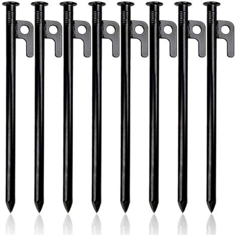 (8 pezzi) picchetti per tende resistenti, picchetti per tende in acciaio forgiato, picchetti da campeggio da 30 cm con ganci, picchetti di fissaggio su terreni duri per tende, teloni, spiaggia, giardi (1/4)