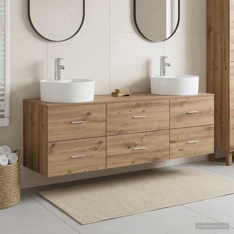 vidaXL Bathroom Cabinet Set 3 pcs Artisan Oak 161.5 x 44.5 x 82 cm (1/5)