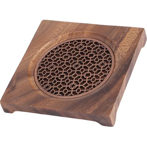 Sous-plat de thé carré en noyer innovant pour la maison, accessoire anti-chaleur (1/5)