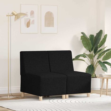 vidaXL Modulares Armfreies Sofa 2 pcs Schwarz 55 x 74 x 82 cm Stoff (1/5)