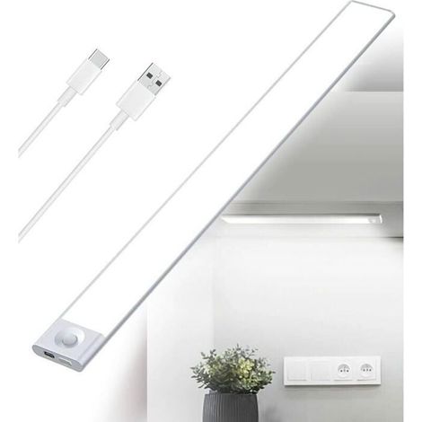Réglette LED - cuisine - rechargeable USB - 2500 mAh - 40 cm - dimmable - détecteur de mouvement (1/4)