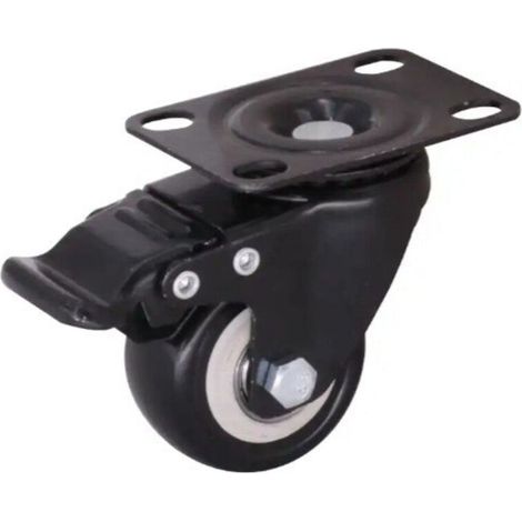 20mm Small Black Furniture Casters with 4 Brakes, Silent Swivel Casters, 300kg Load Capacity (1/5)